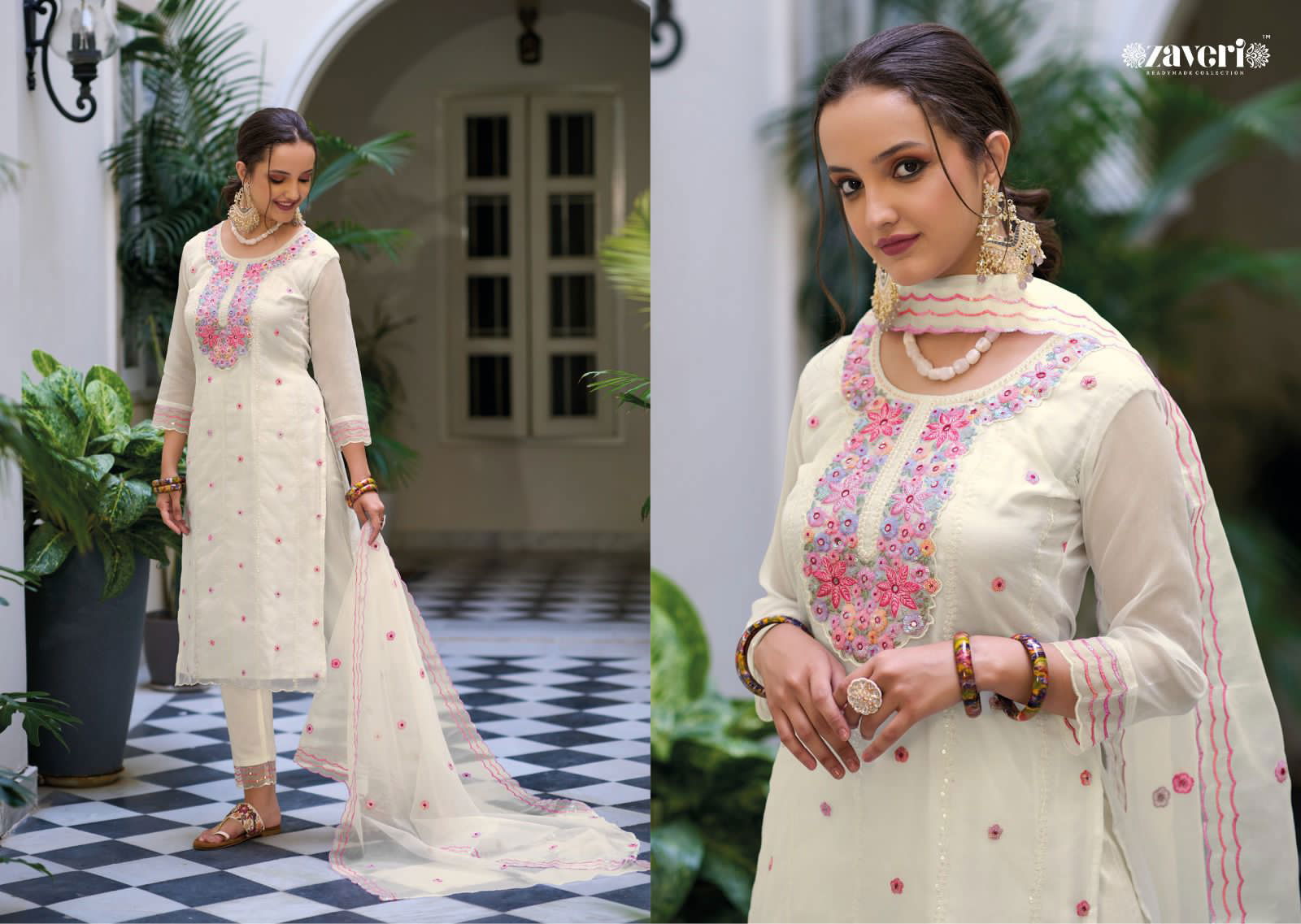 Eliza Zaveri Organza Readymade Suits Catalog
